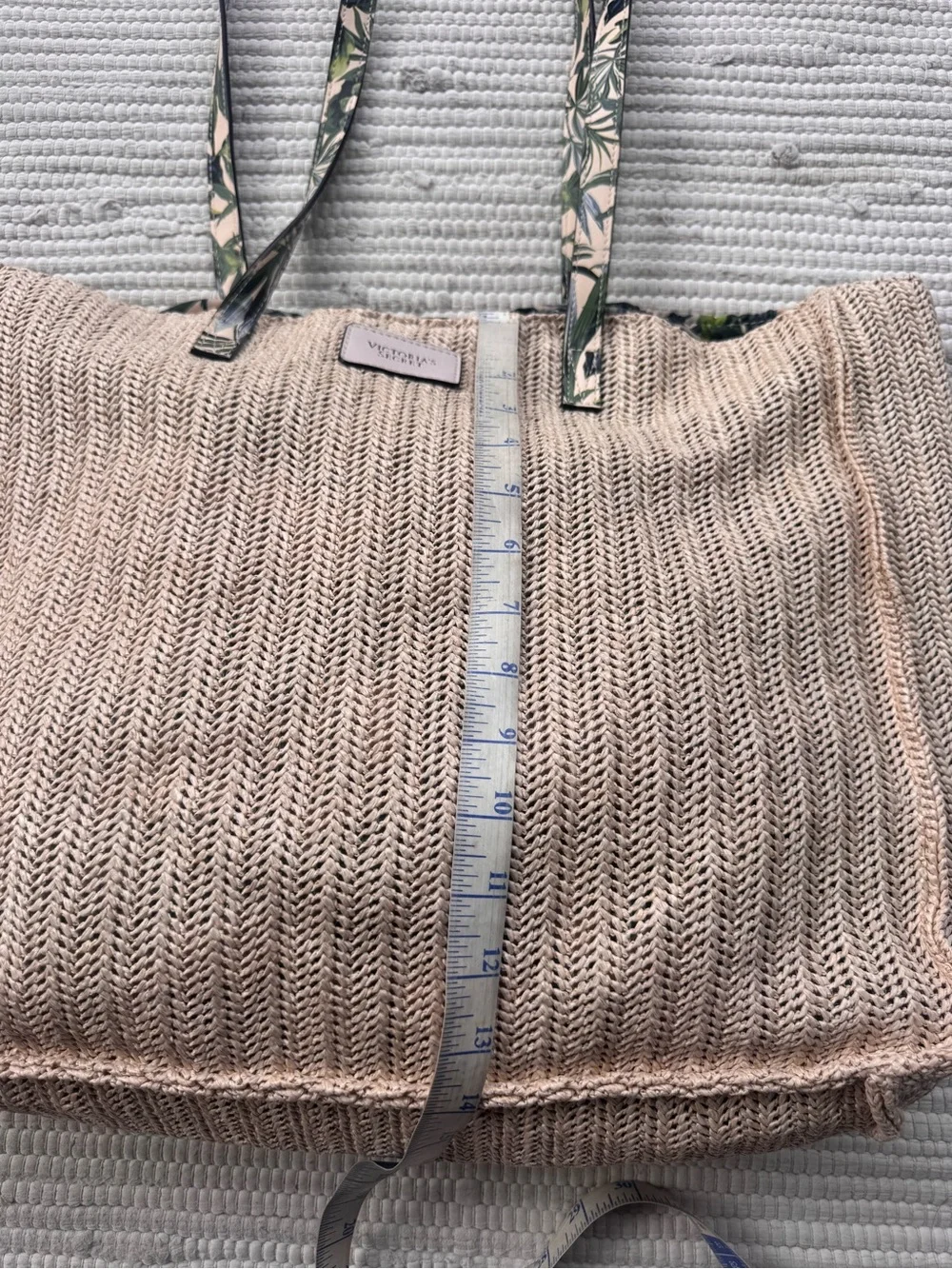 Victoria’s Secret Woven Beach Tote Tropical Lined Carryall Bag